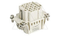 Корпус вставки контактной, размер H6B, тип гнездо, 24+PE, 10A, 250V, обжимной контакт