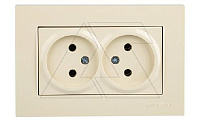 Rita - Розетка двойная 2x2P, (в комплекте с рамкой), сл.кость