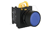Кнопка плоская PB3E, синяя, с фиксацией, без подсветки, 1NO, 6A 230VAC/24VDC, 22mm, IP65