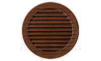Решетка вентиляционная с сеткой круглая для отверстия Ø100мм, внешний Ø128мм, пластик, коричневый