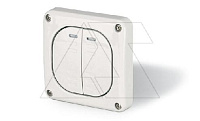 Переключатель встраиваемый проходной, 2P 10A/250V, с подсветкой, M95(95x95mm), IP66, серия PROTECTA