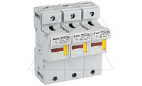 Держатель вставок плавких цилиндр., 3P, 125A, 690VAC, 22x58mm, LED, 6M