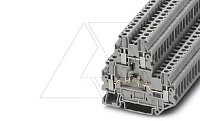Клемма двухъярусная UTTB 2,5-2DIO/O-UL/UR-UL /5,2mm, винтовая, 2 диода 1N 4007, 4 присоед., 2,5(max 4)mm2, 24A, 500V, серая