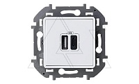Inspiria - Зарядное устройство с двумя USB-разъемами Type A + Type C, 3000mA, 5В (белый/стикерованный)