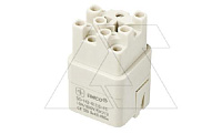 Корпус вставки контактной, размер H3A, тип гнездо, 12P+PE, 10A, 400V, обжимной контакт