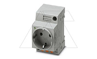 Розетка EO-CF/PT/LED с индикатором, push-in зажимы, монтаж DIN-рейка / прямой, 16A, 250VAC, серая