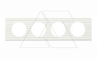 Celiane - Рамка 4 поста CORIAN белый рельеф