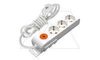 Ri-tech - Удлинитель 3x2P+E, нем. ст., со шторками, выключатель, кабель 3x1,5мм², 5м, белый