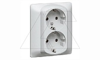 Galea Life - Розетка 2х2P+E нем.стд. в сборе, Aluminium