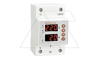 Реле контроля напряжения и тока RM-MVA/50 1NO+N, 50A, 220VAC, Umin(120_210V)/Umax(220_300V), Imin/Imax(16_50A), 0.1_0.5s/5_600s, LED-дисплей, 3M