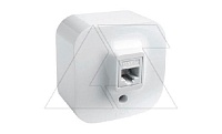 Quteo - Розетка RJ-45 5E UTP, накладной монтаж, белая (стикерованный)