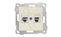 Rita - Розетка телефонная RJ-12+RJ-45 кат.5е, сл.кость