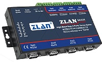 Преобразователь интерфейсов ZLAN5443H, RS-232/485/422 в Ethernet, 4xRS-485/422, 4xRS-232, Modbus Gateway, 24VDC
