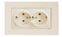 Rita - Розетка двойная 2x2P+E, (в комплекте с рамкой), сл.кость