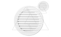 Комплект решеток вентиляционных с сеткой круглых для отверстия Ø60мм, внешний Ø88мм, белый, 4шт(02-211)