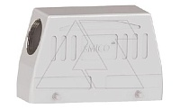 Корпус разъема, размер H24B, кабельный, высокий, угловой ввод M40, металл, IP65, RAL 7037