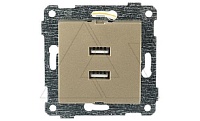 Rita - Розетка 2xUSB Type A, золото доре