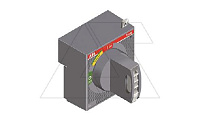 Рукоятка выносная поворотная RHE для стационарного/втычного T6, IP40 к-т основание и ось 500mm с рукояткой на дверь, серая