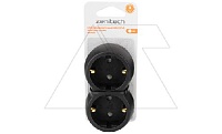 Блок мультирозеточный 16A 2X2P+E, защитные шторки, цвет черный