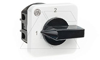 Переключатель BS 16 55K U, 2P, 20A, тип 1-2 (90°), 2NO на 1_2, без перемычек, на дверь, фронт IP40