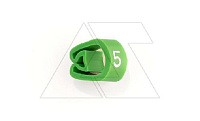 Маркер кольцевой RMS-04 59845-5, D кабеля 8-16mm, 16-70mm2, символ "5", PVC, зеленый (упак. 100шт.)