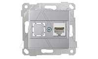 Rita - Розетка 1хRJ-45 кат. 6 UTP, нерж. сталь