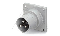Разъем пром. силовой CEE встраиваемый, штекер, 16A, 2P+E 6h, 200_250VAC 50/60Hz, уст. 75x75mm, IP44/IP54, серия OPTIMA