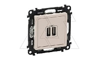 Valena Life - Зарядное устройство с двумя USB Type A, 240V/5V, 1500мА, слоновая кость (инд.упак)