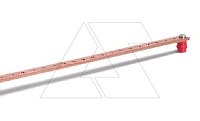 Шина медная эквипотенциальная 20x5x400mm с резьбовыми отверстиями M6 и 2-мя изоляторами