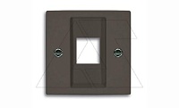 Basic 55 - Лицевая панель с суппортом для 1-го разьема Modular Jack (шато-черный)