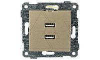 Rita - Розетка 2xUSB Type A, золото доре