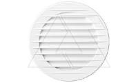Решетка вентиляционная с сеткой круглая для отверстия Ø125мм, внешний Ø148мм, пластик, белый