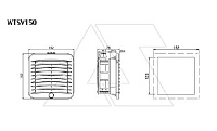 Вентилятор с фильтром 8,1Вт, 50(67)м3/час, 24VDC, габариты 152x152x75мм, вырез 125x125мм, выбор направления потока, клеммная колодка, IP54, RAL7035