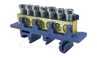 Клеммник Morek для нейтрали N7 7x1,5_16mm² Cu, 63A, 690V, синий, на DIN-рейку (стикерованный)