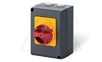 Выключатель нагрузки аварийный, 3P, 32A (25A AC3), 690VAC, габ. Y1, красная блок. рукоятка, в алюминиевом корпусе IP66, ISOLATORS