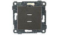 Rita - Розетка 2xUSB Type A, дымчатый