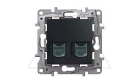 Etika - Розетка RJ11+RJ45 5E UTP (антрацит/стикерованный)