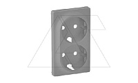 Valena Life - Лицевая панель для двойной силовой розетки 2х2P+E, алюминий
