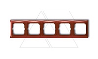 Basic 55 - Рамка на 5 постов (красный, блистер)