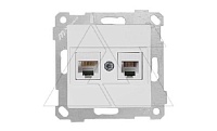 Rita - Розетка телефонная RJ-12+RJ-45 кат.5е, белый