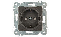 Rita - Розетка 2P+E, защ. шторки, дымчатый