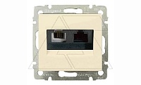 Valena - Розетка двойная RJ-45 UTP CAT6E+RJ11, сл.кость (инд. упаковка)