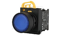 Кнопка плоская PB3E, синяя, с фиксацией, с подсветкой без LED, 1NO, 6A 230VAC/24VDC, 22mm, IP65
