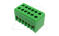 Клеммник Morek для заземления PE6H-2 2P 2x2,5_16 + 4x4_25mm² Cu, 63A, 500V, зеленый, IP20