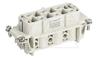 Вставка контактная, размер H16B, тип гнездо, 6P+PE, 35A, 400/690V, винтовой зажим