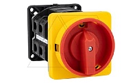 Переключатель BS 63 92 O LK, аварийный, 4P, 63A, тип 0-1, 22kW(400VAC по АС-23), на заднюю панель, красная блокируемая в 0 рукоятка, фронт IP40