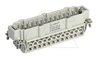 Вставка контактная, размер H24B, тип вилка, 24P+PE, 16A, 500V, винтовой зажим