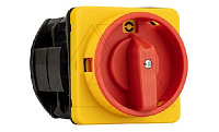 Переключатель BS 63 10 LK (IP54), аварийный, 3P, 63A, тип 0-1, 22kW(400VAC по АС-23), на дверь, красная блокируемая в 0 рукоятка, фронт IP54
