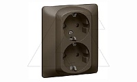 Galea Life - Розетка 2х2P+E нем.стд. со шторками в сборе, Dark Bronze