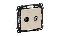 Valena Life - Розетка TV-SAT проходная 1,5dB/14dB, 5-862MHz/950-2400MHz, слоновая кость (инд.упак)